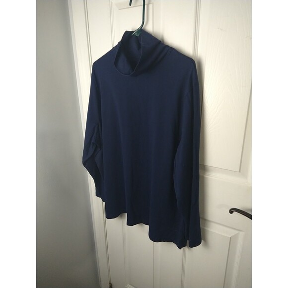 Liz&Me 2X Dark Blue Long Sleeve Turtleneck Casual Layer Comfort Stretch - Picture 2 of 6